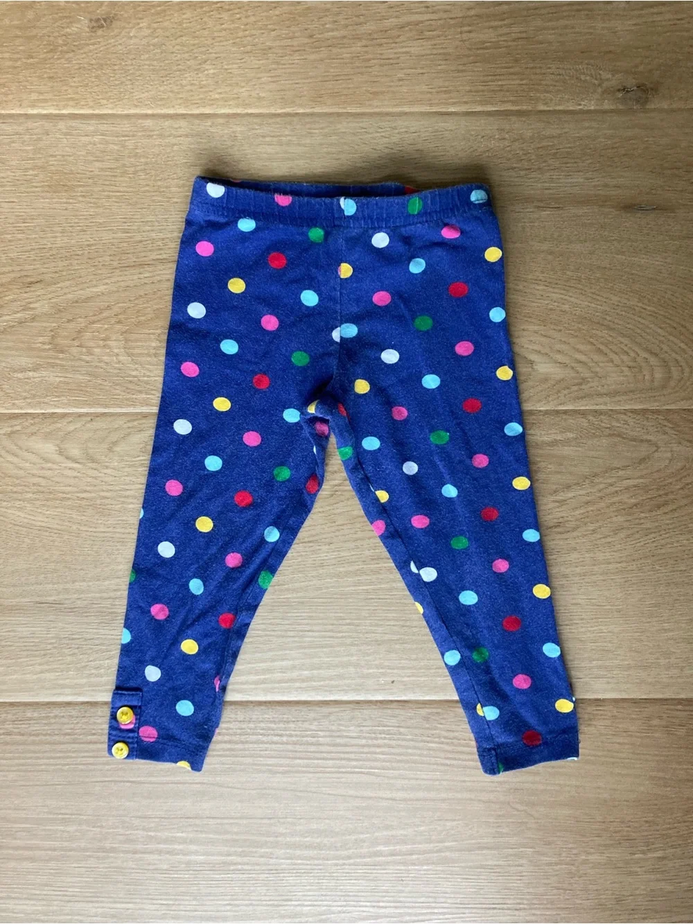 Carter's Y2K Navy Leggings with Multicolor Polka Dots and Buttons